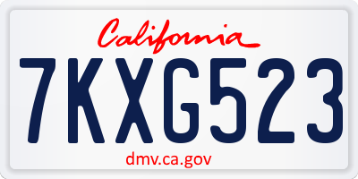 CA license plate 7KXG523
