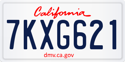CA license plate 7KXG621