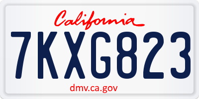 CA license plate 7KXG823