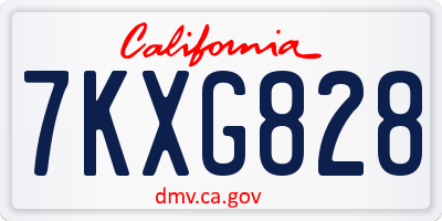 CA license plate 7KXG828