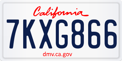 CA license plate 7KXG866
