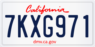 CA license plate 7KXG971