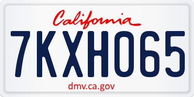 CA license plate 7KXH065
