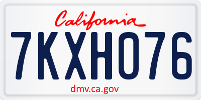 CA license plate 7KXH076