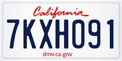 CA license plate 7KXH091