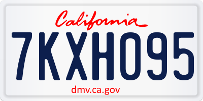 CA license plate 7KXH095