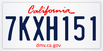 CA license plate 7KXH151