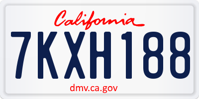 CA license plate 7KXH188