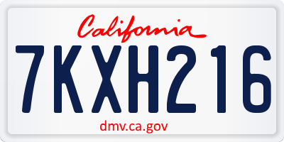CA license plate 7KXH216