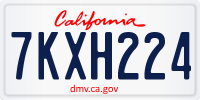 CA license plate 7KXH224