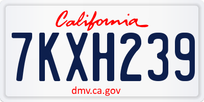 CA license plate 7KXH239