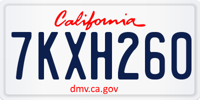 CA license plate 7KXH260