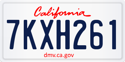 CA license plate 7KXH261