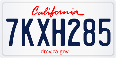 CA license plate 7KXH285