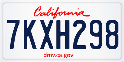 CA license plate 7KXH298