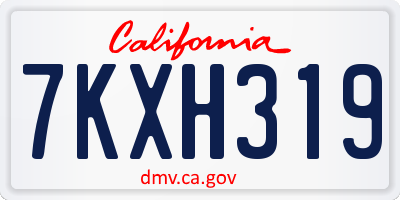 CA license plate 7KXH319