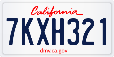 CA license plate 7KXH321
