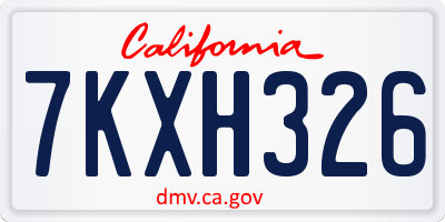 CA license plate 7KXH326