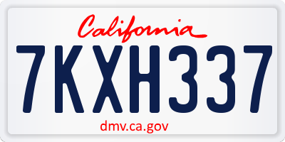 CA license plate 7KXH337
