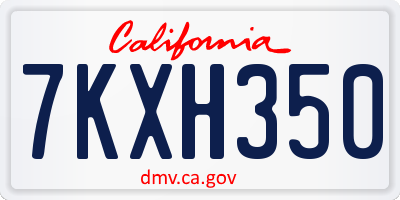 CA license plate 7KXH350