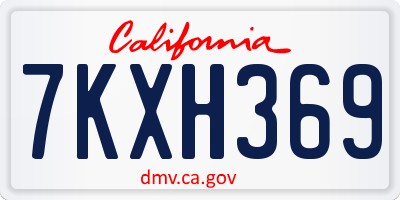 CA license plate 7KXH369