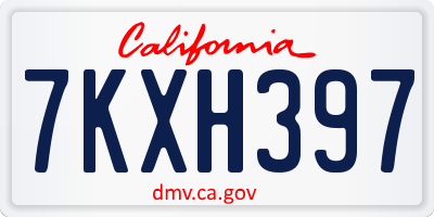 CA license plate 7KXH397