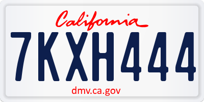 CA license plate 7KXH444