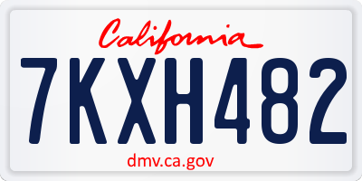 CA license plate 7KXH482