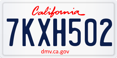 CA license plate 7KXH502