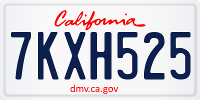 CA license plate 7KXH525