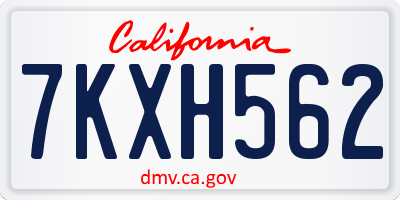 CA license plate 7KXH562
