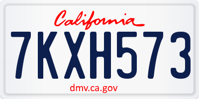 CA license plate 7KXH573