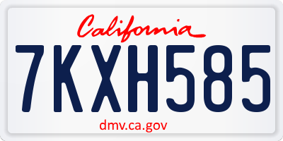 CA license plate 7KXH585