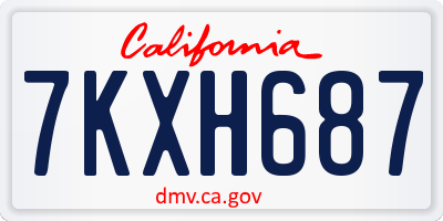 CA license plate 7KXH687