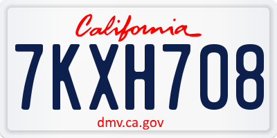 CA license plate 7KXH708