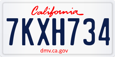 CA license plate 7KXH734
