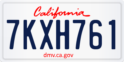 CA license plate 7KXH761