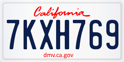 CA license plate 7KXH769