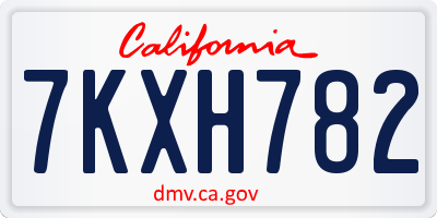 CA license plate 7KXH782