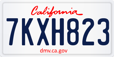 CA license plate 7KXH823