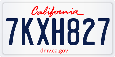 CA license plate 7KXH827