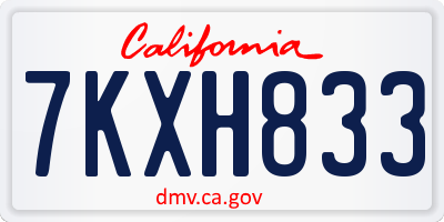 CA license plate 7KXH833