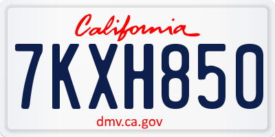 CA license plate 7KXH850