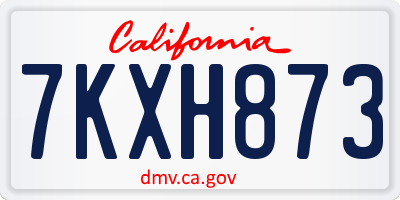CA license plate 7KXH873