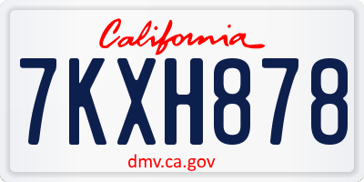 CA license plate 7KXH878