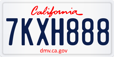 CA license plate 7KXH888