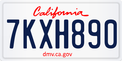 CA license plate 7KXH890