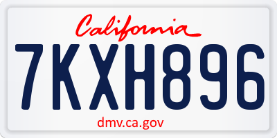 CA license plate 7KXH896