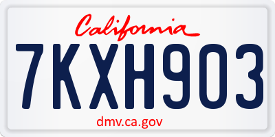 CA license plate 7KXH903