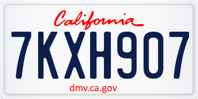 CA license plate 7KXH907